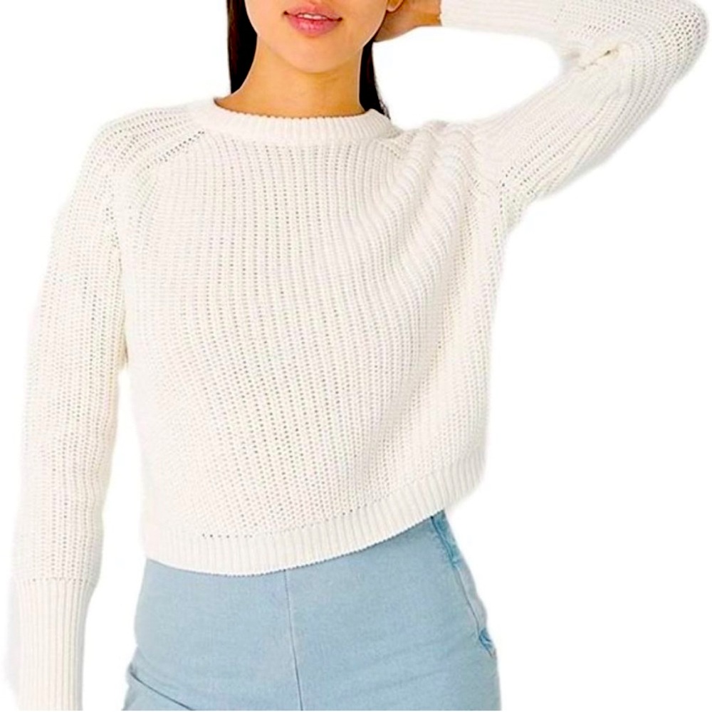 🌹American Apparel White Knit Crop Sweater - Size Medium 🌹